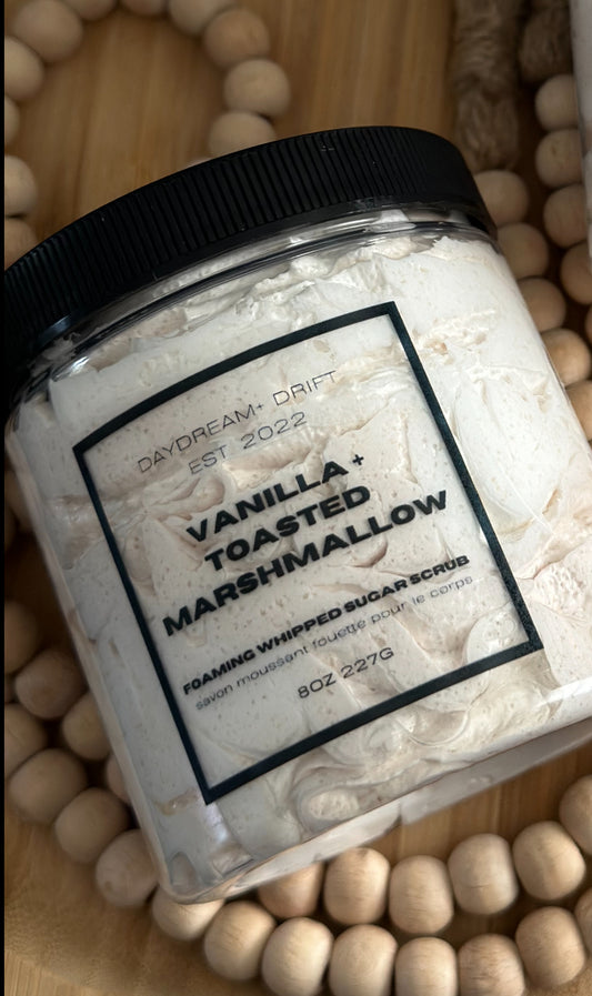 Vanilla + Toasted Marshmallow Foaming Whipped Sugar Scrub
